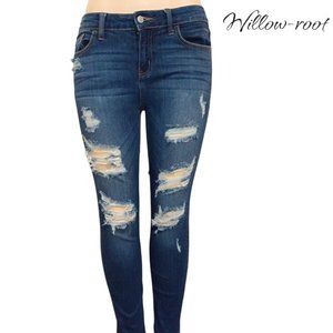 Willow -root women's distressed jeans Mid rise ankle 28
